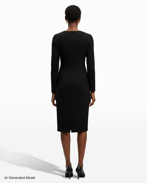Anne Klein Strong Shoulder Midi Dress