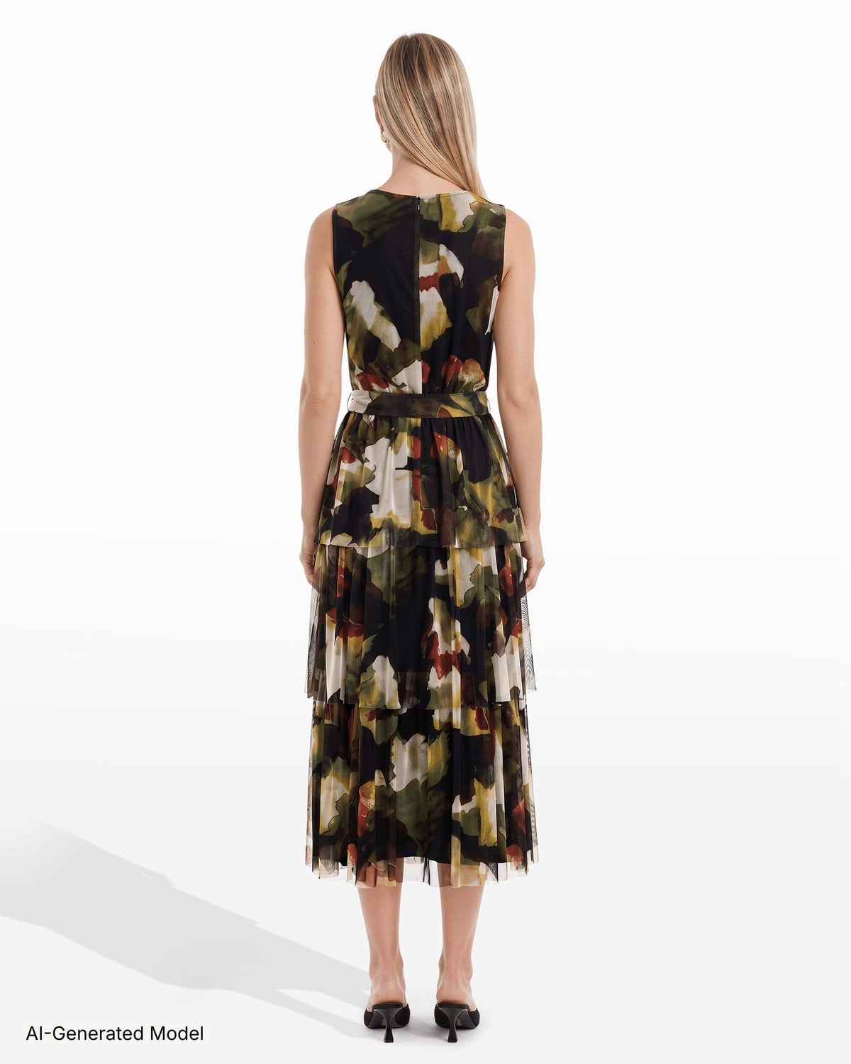 Anne Klein Surplice Tiered Midi Dress
