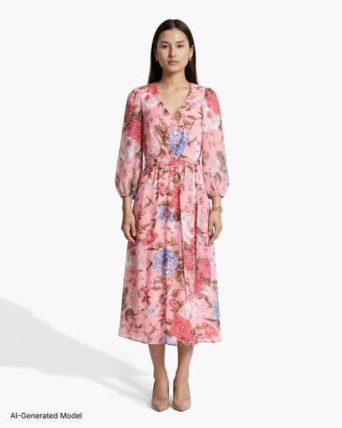 Anne Klein Printed Wrap Dress
