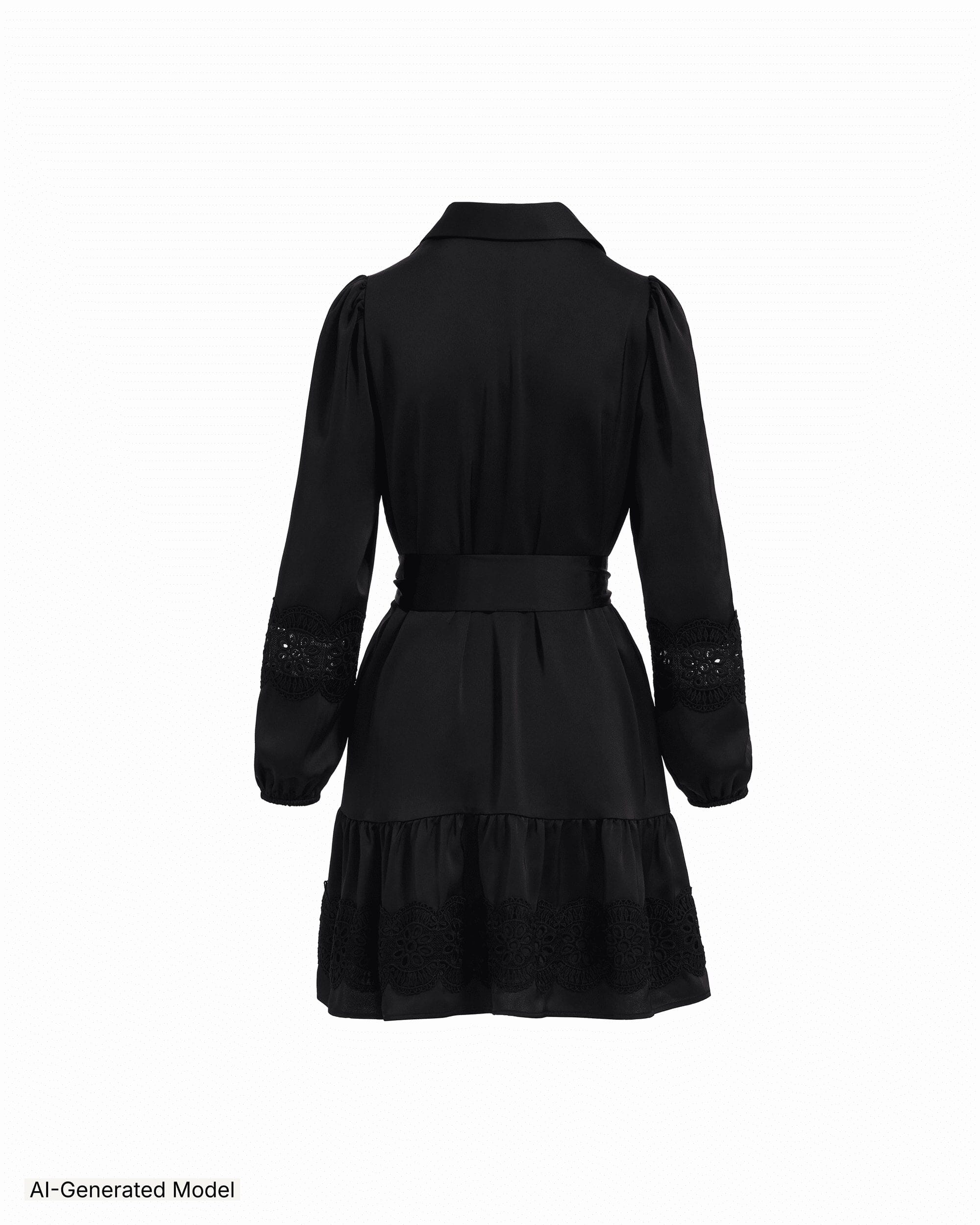 Anne Klein Tiered Collared Long Sleeve Button-Front Shirt Dress