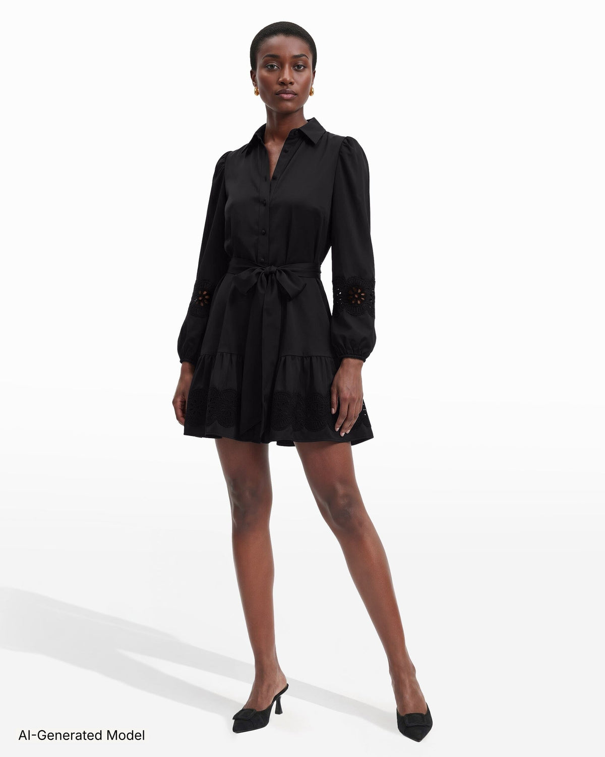 Anne Klein Collared Long Sleeve Shirt Dress