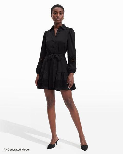 black dress with buttons down the front Anne Klein Women's Tiered Belted Shirtdress - Anne Perfect for any season Size XXL Size:14 (AU) The Love Witch Dress
