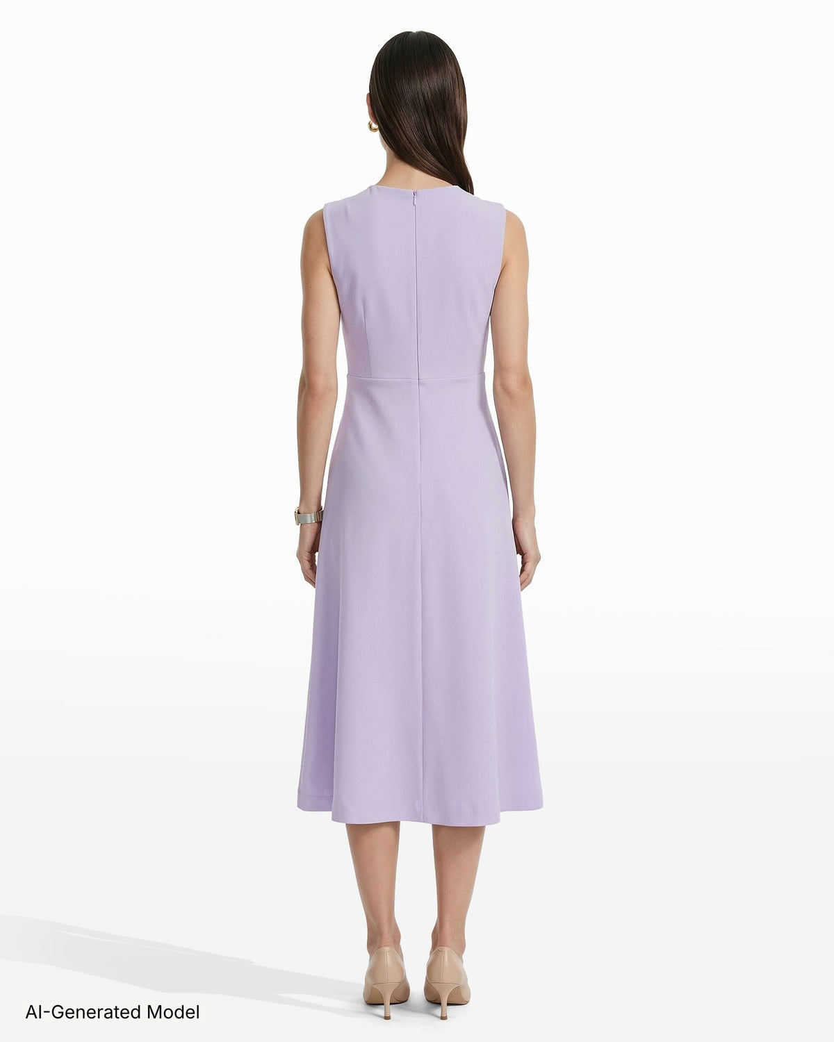 Anne Klein Twist Detail Front A-Line Midi Dress