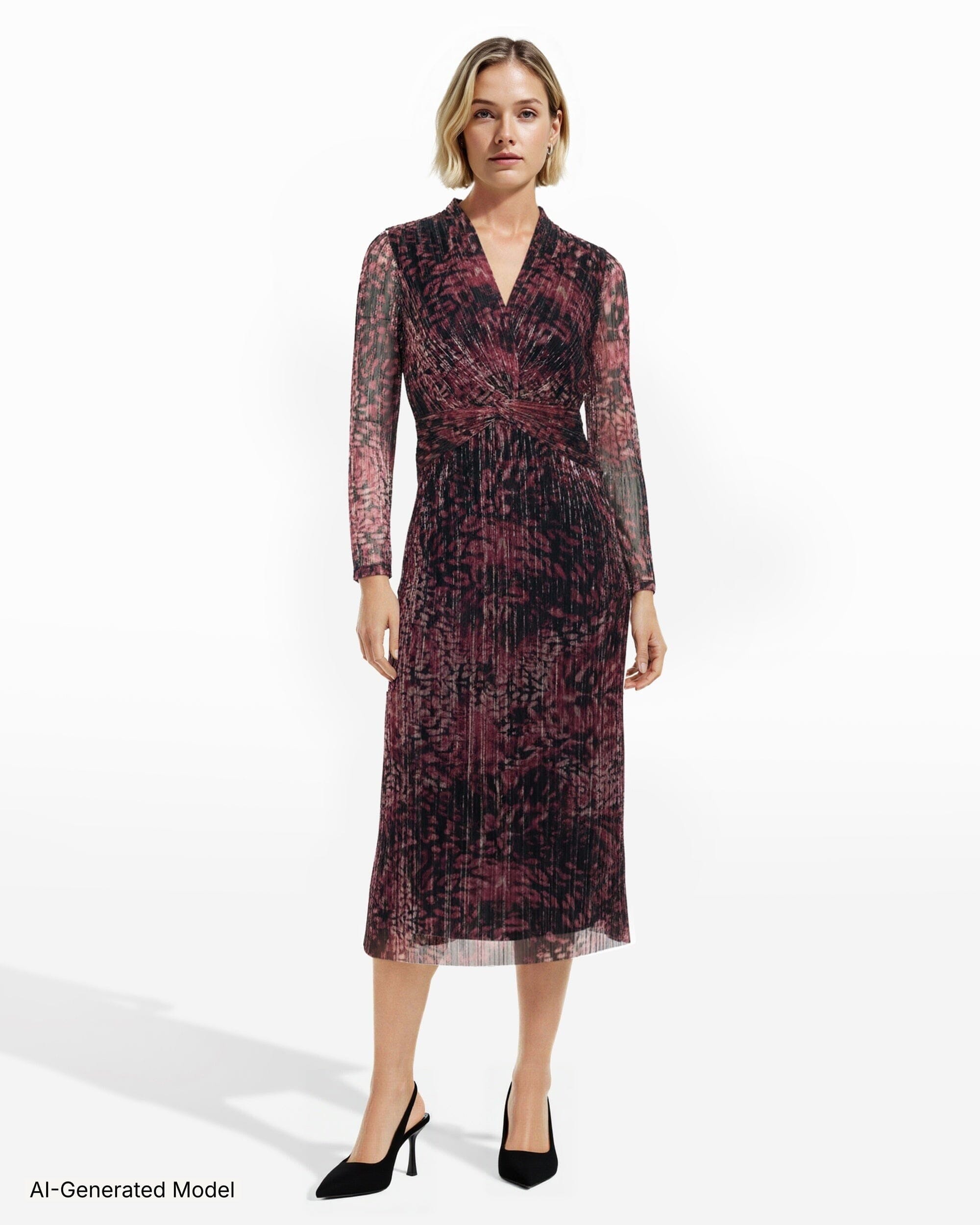 Anne Klein Twist Front Midi Dress
