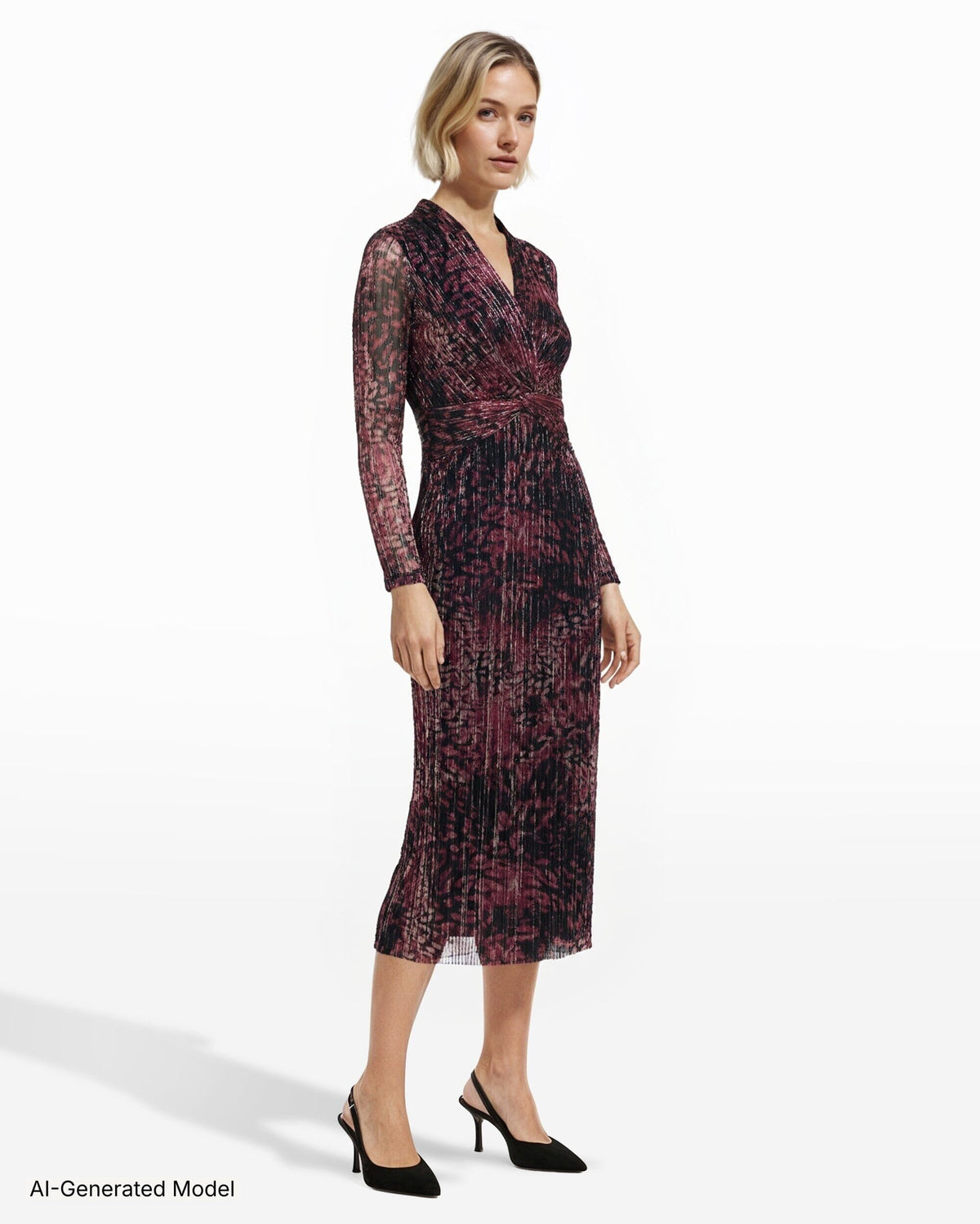 Anne Klein Twist Front Midi Dress