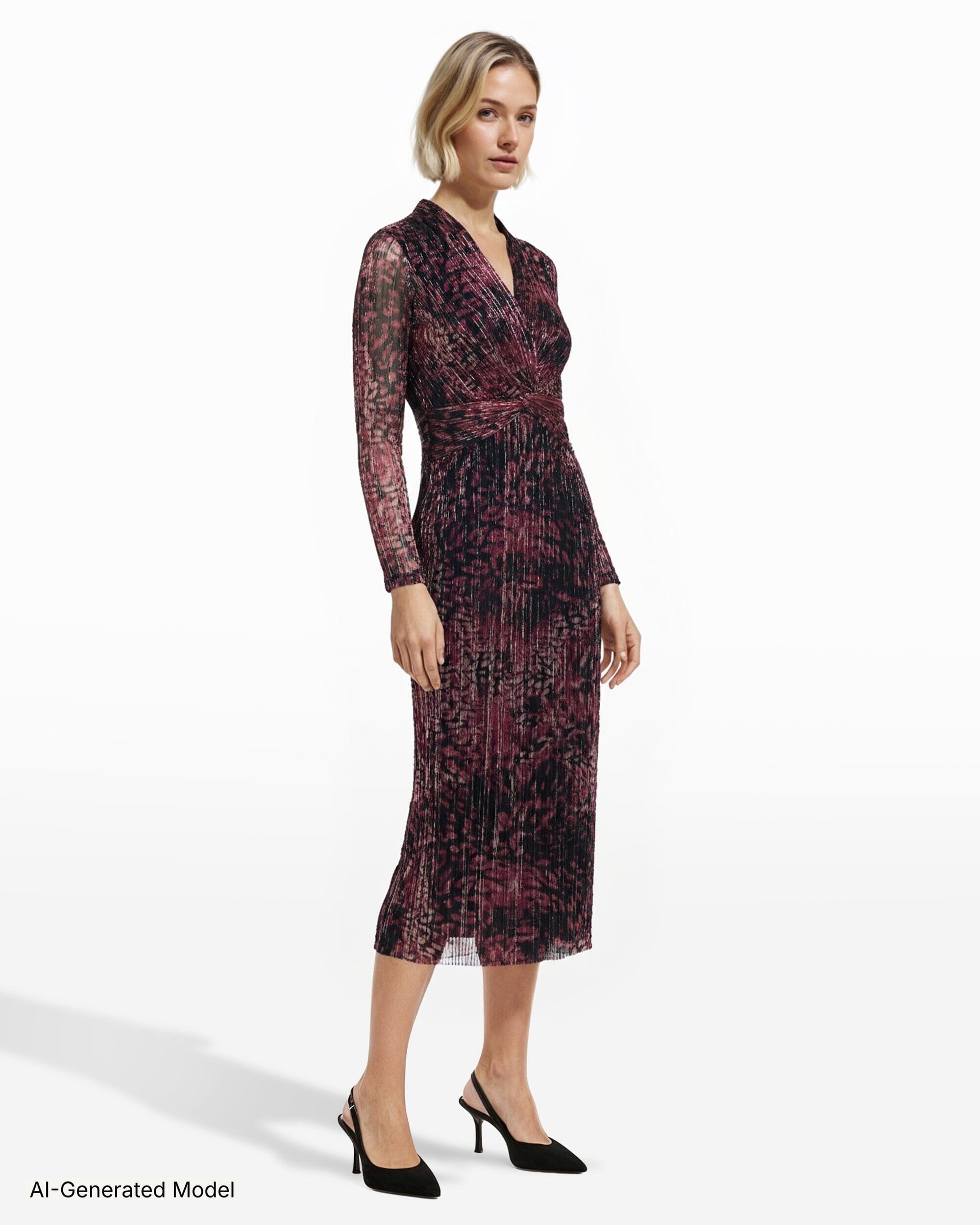 oliviera twist front midi dress Oliviera Twist Front Midi Dress