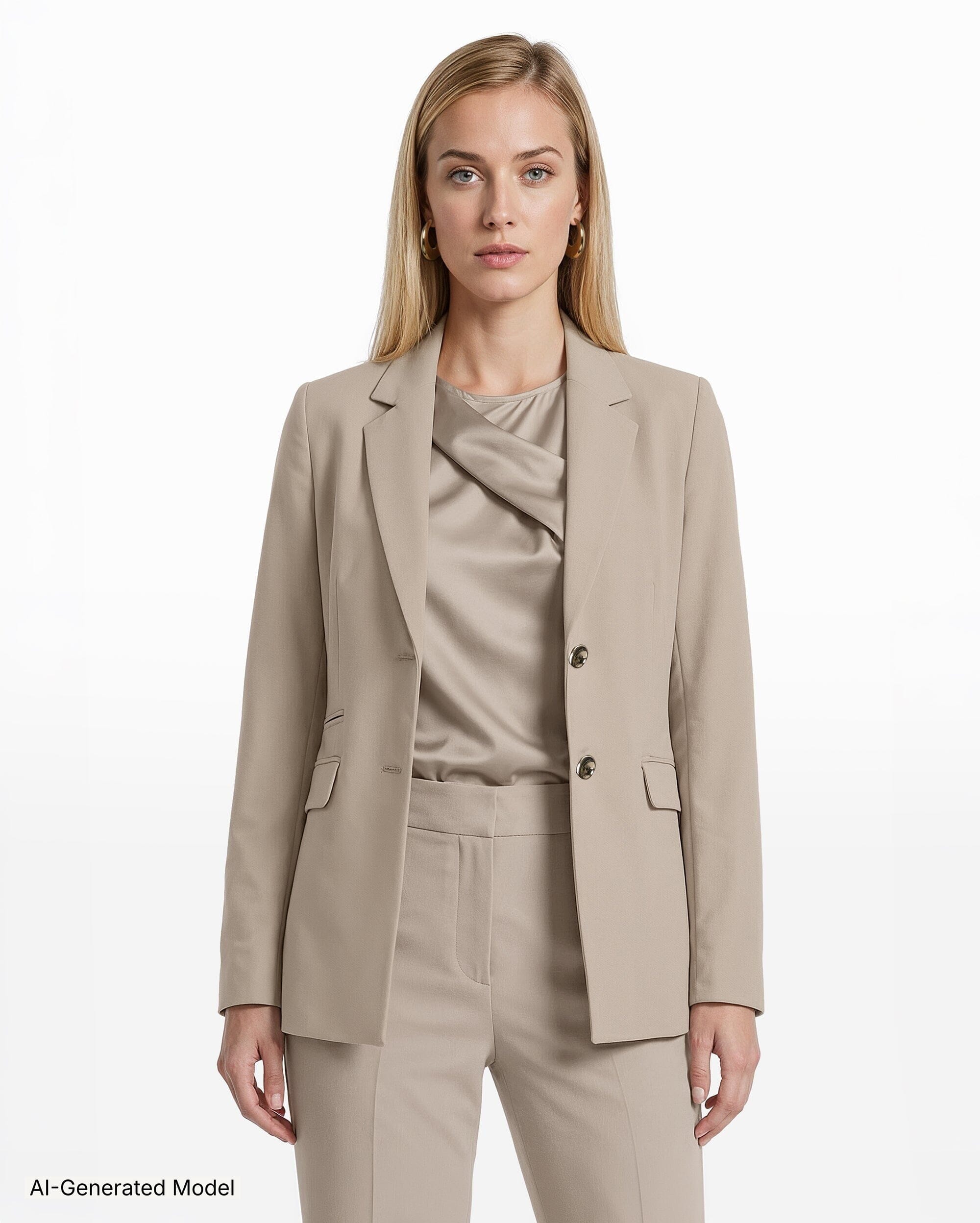 Anne Klein Two Button Notched Collar Pocket Jacket