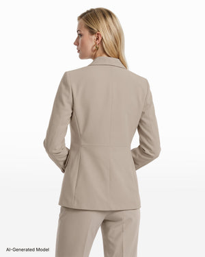 Anne Klein Two Button Notched Collar Pocket Jacket