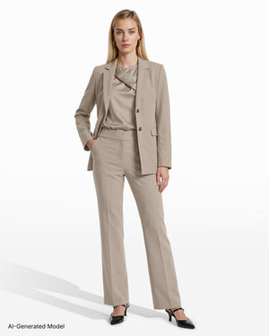 Anne Klein Two Button Notched Collar Pocket Jacket