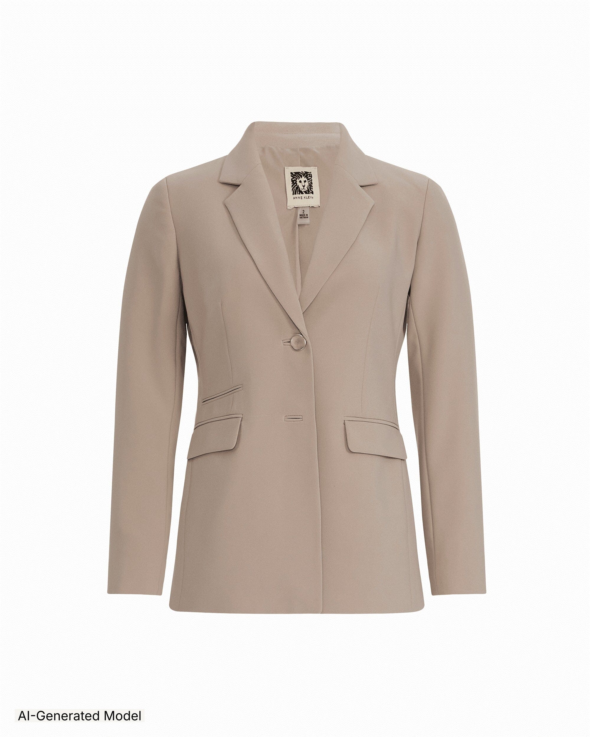 Anne Klein Two Button Notched Collar Pocket Jacket