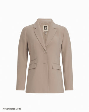 Anne Klein Two Button Notched Collar Pocket Jacket