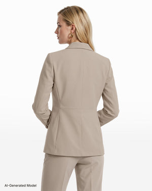 Anne Klein Two Button Notched Collar Pocket Jacket