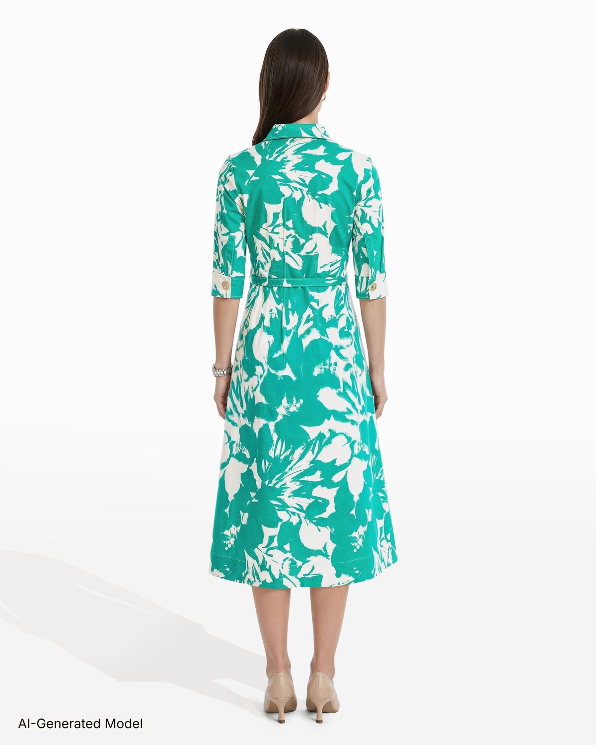 Anne Klein Waist Tucked Shirt Dress