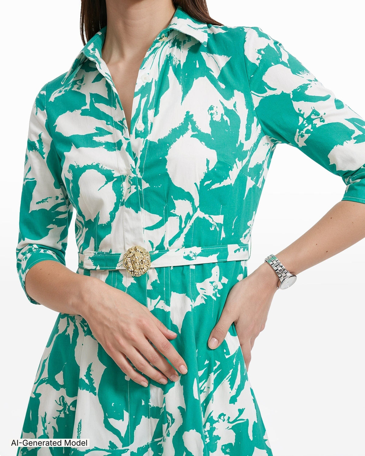 Anne Klein Waist Tucked Shirt Dress