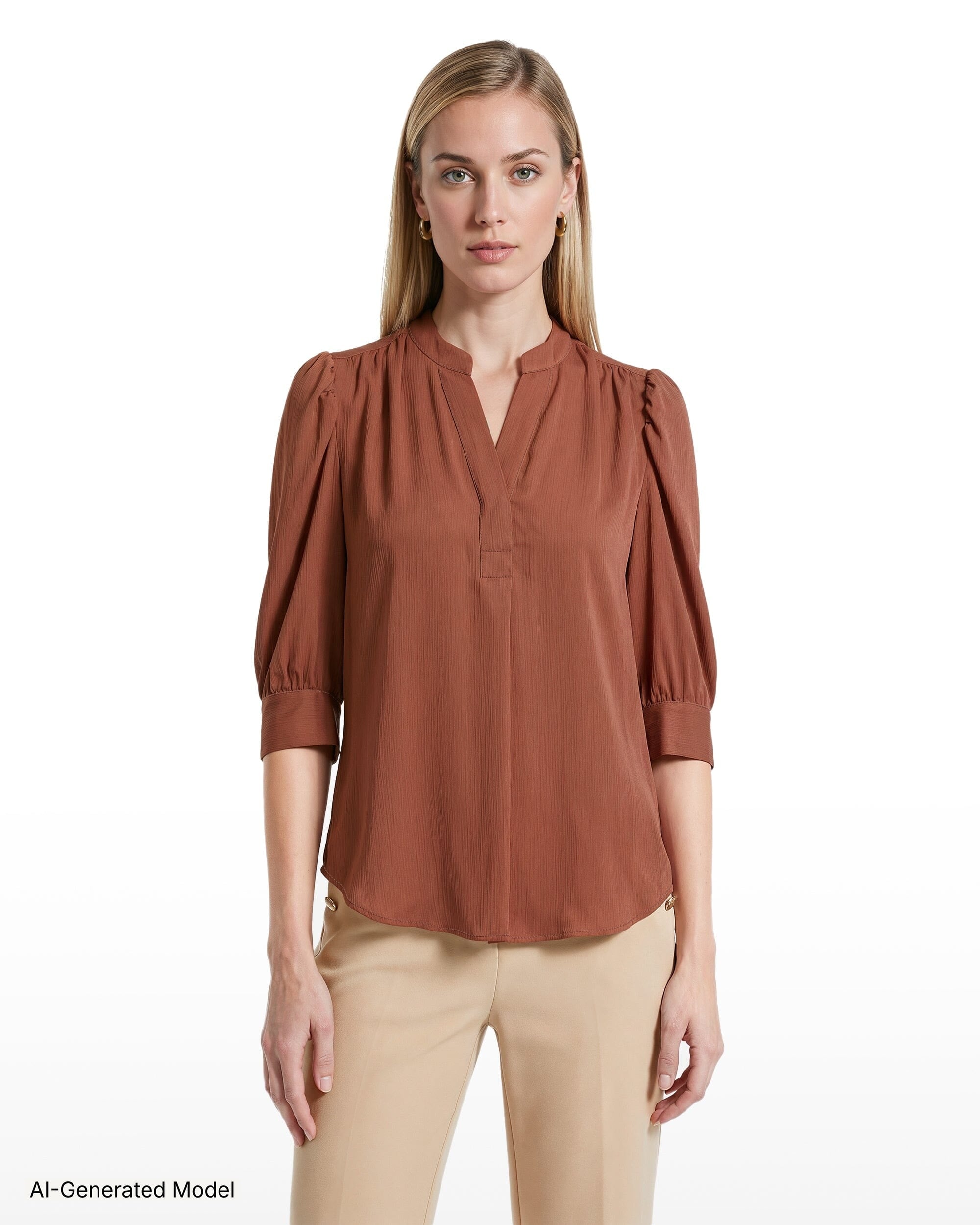 AI-generated model — Anne Klein