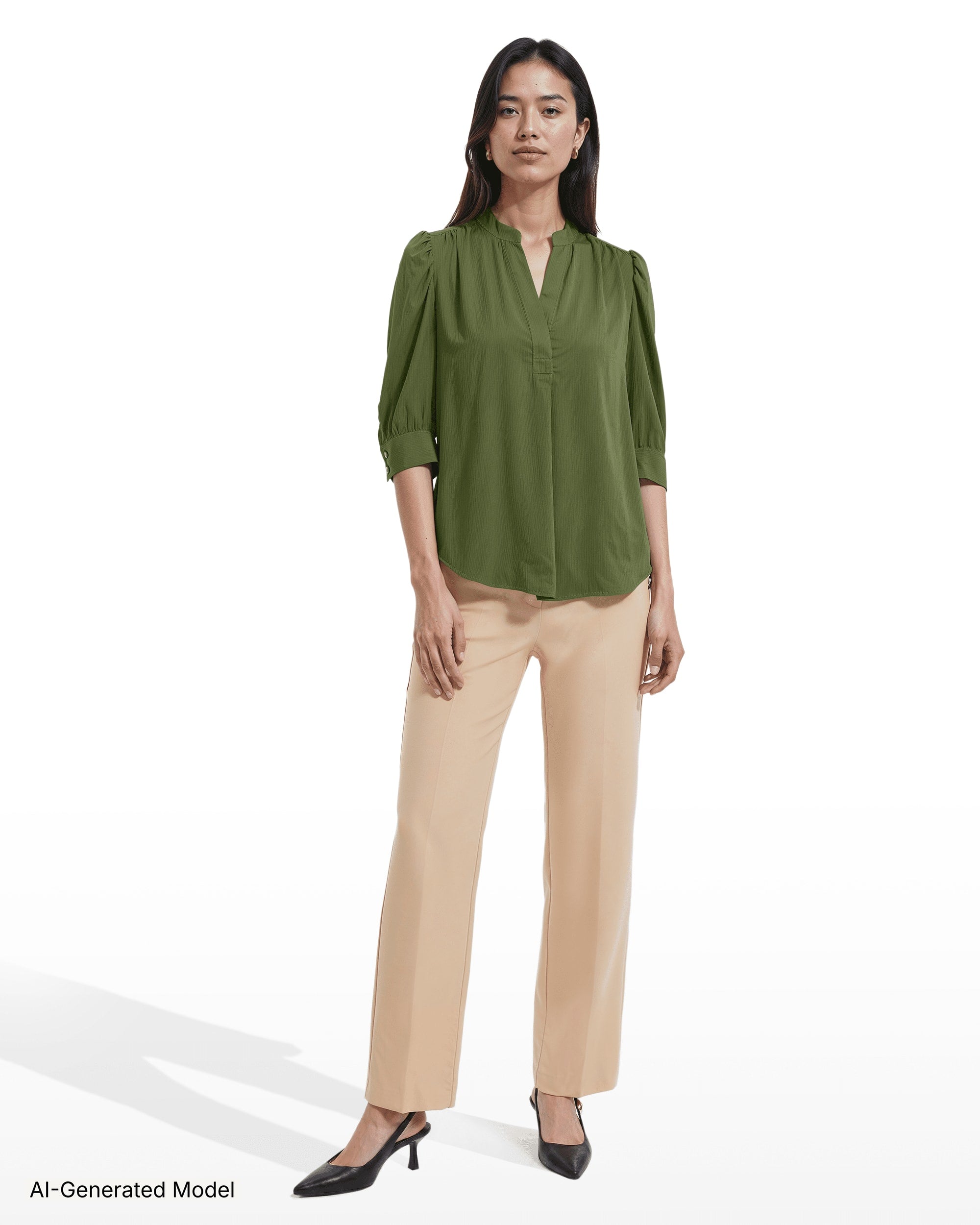 AI-generated model — Anne Klein