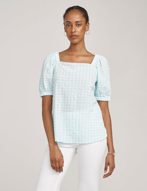 Anne Klein  Puff Sleeve Square Neck Blouse- Sale