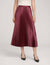 Anne Klein Chianti Pull On Pleated Skirt Satin Crepe- Clearance