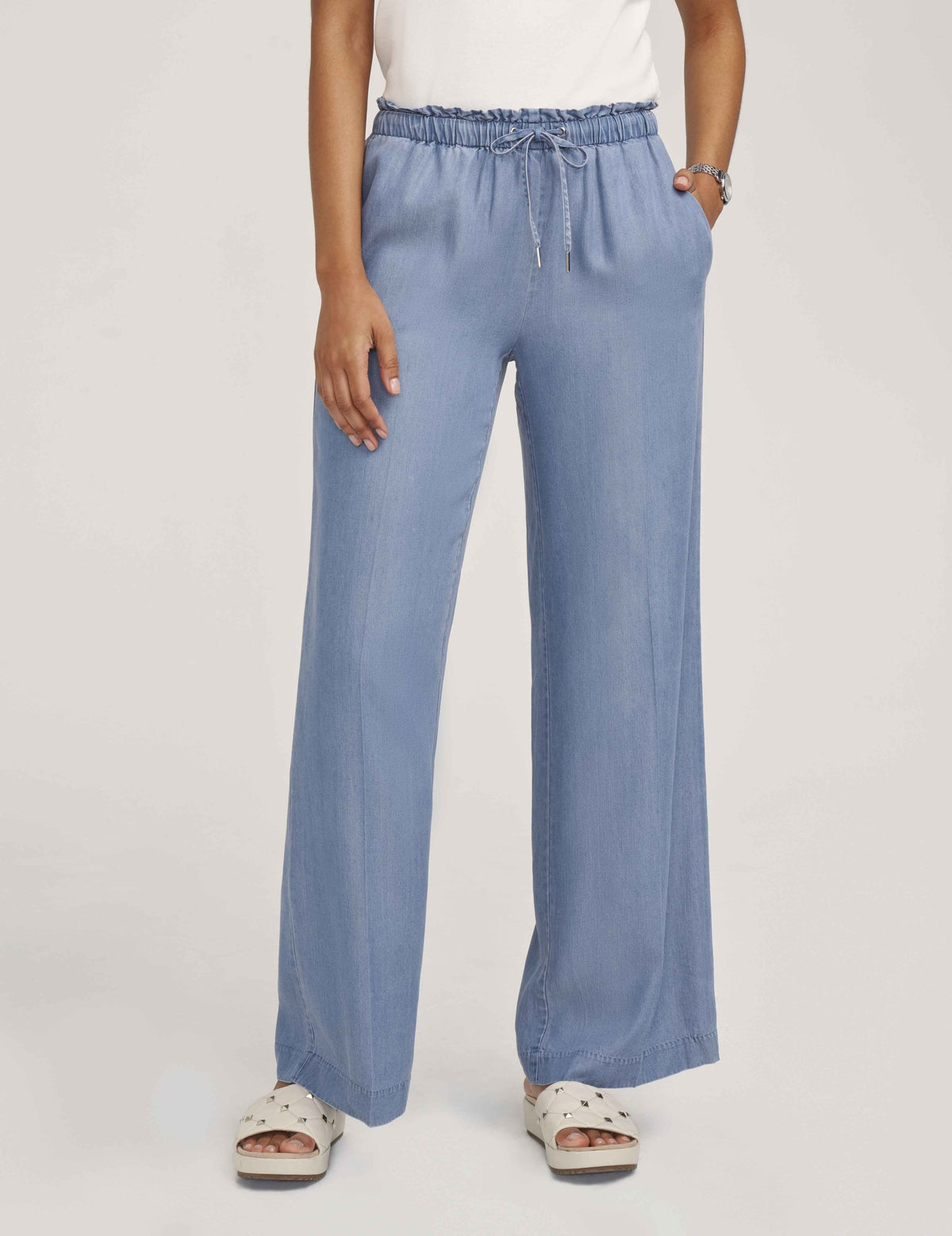 Anne Klein  Pull On Paperbag Wide Leg Pants- Sale