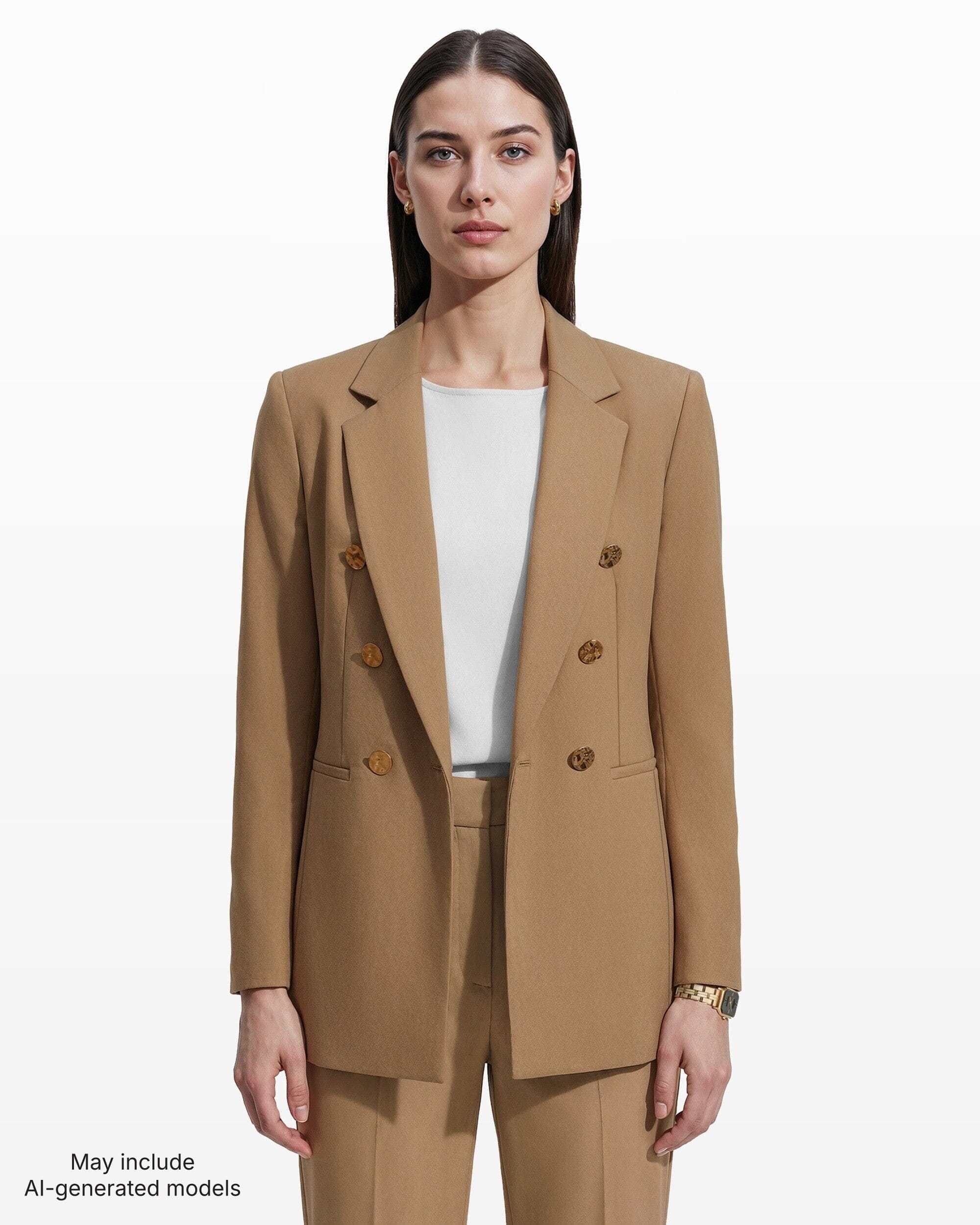 Double-Breasted Wool Jacket with Welt Pockets Clothing Kasper
