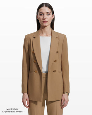 Double-Breasted Wool Jacket with Welt Pockets Clothing Kasper