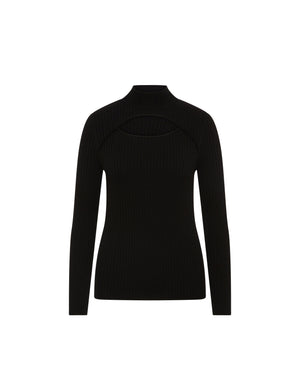 Anne Klein  Ribbed Mock Neck Cutout Sweater- Sale