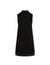 Anne Klein Anne Black Sleeveless Mock neck Tunic With Faux Leather Trim- Clearance