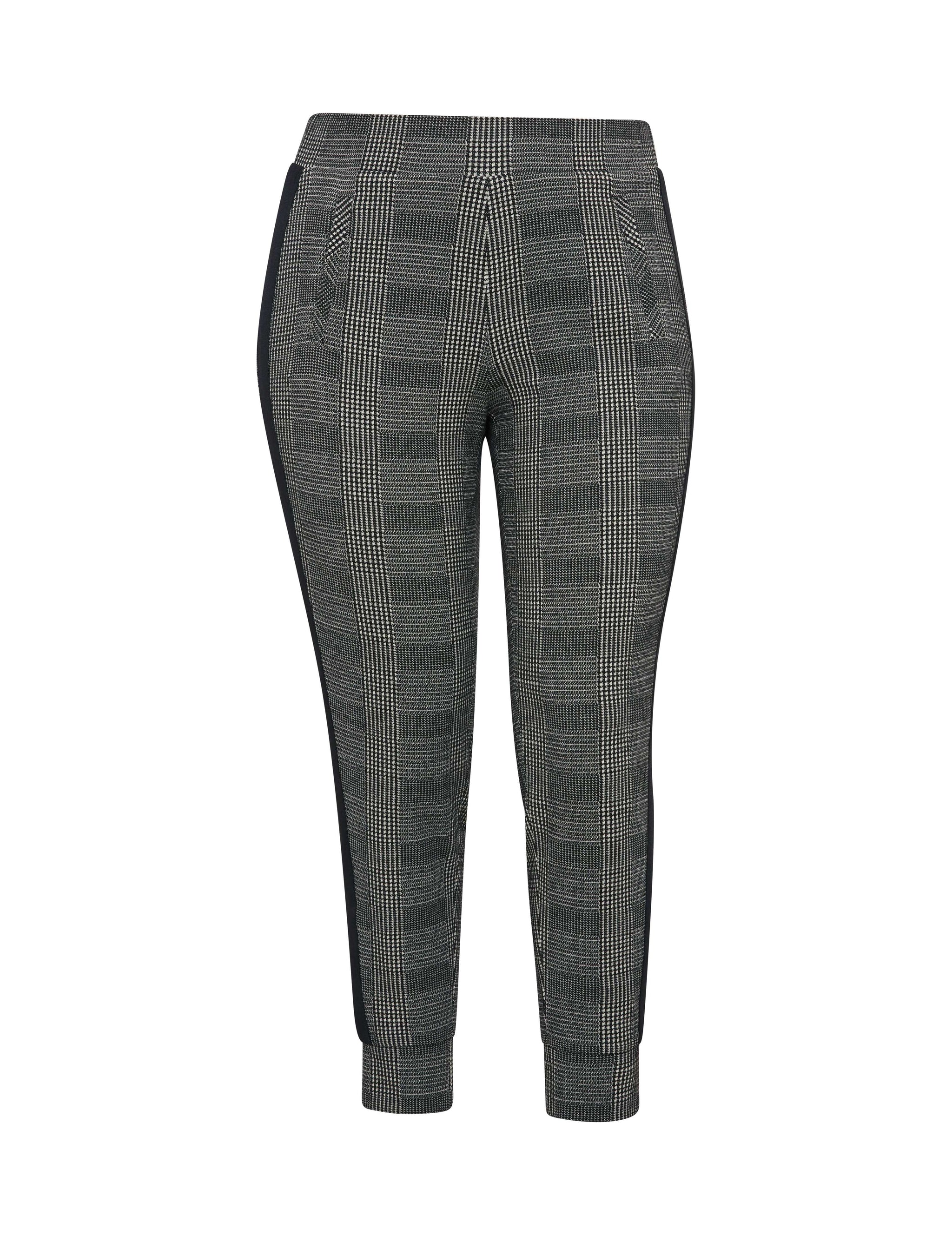 Plaid joggers sale with stripe