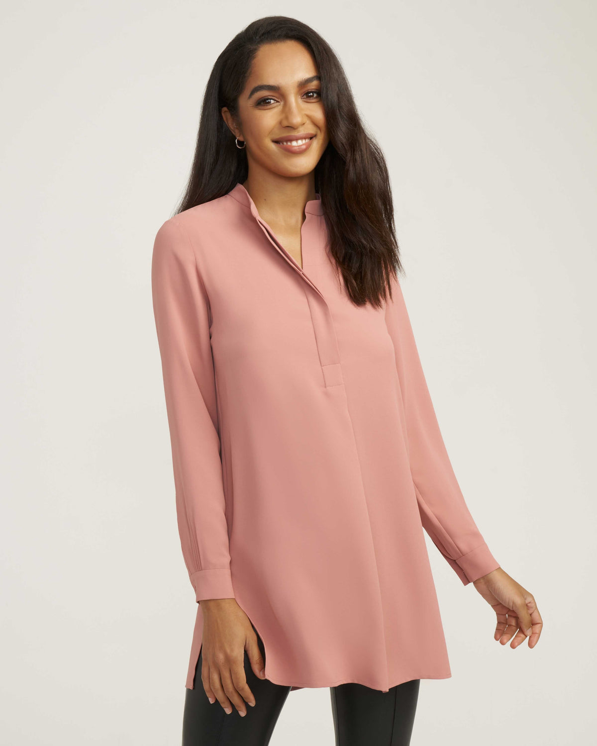 Anne Klein  Solid Nehru Tunic- Sale