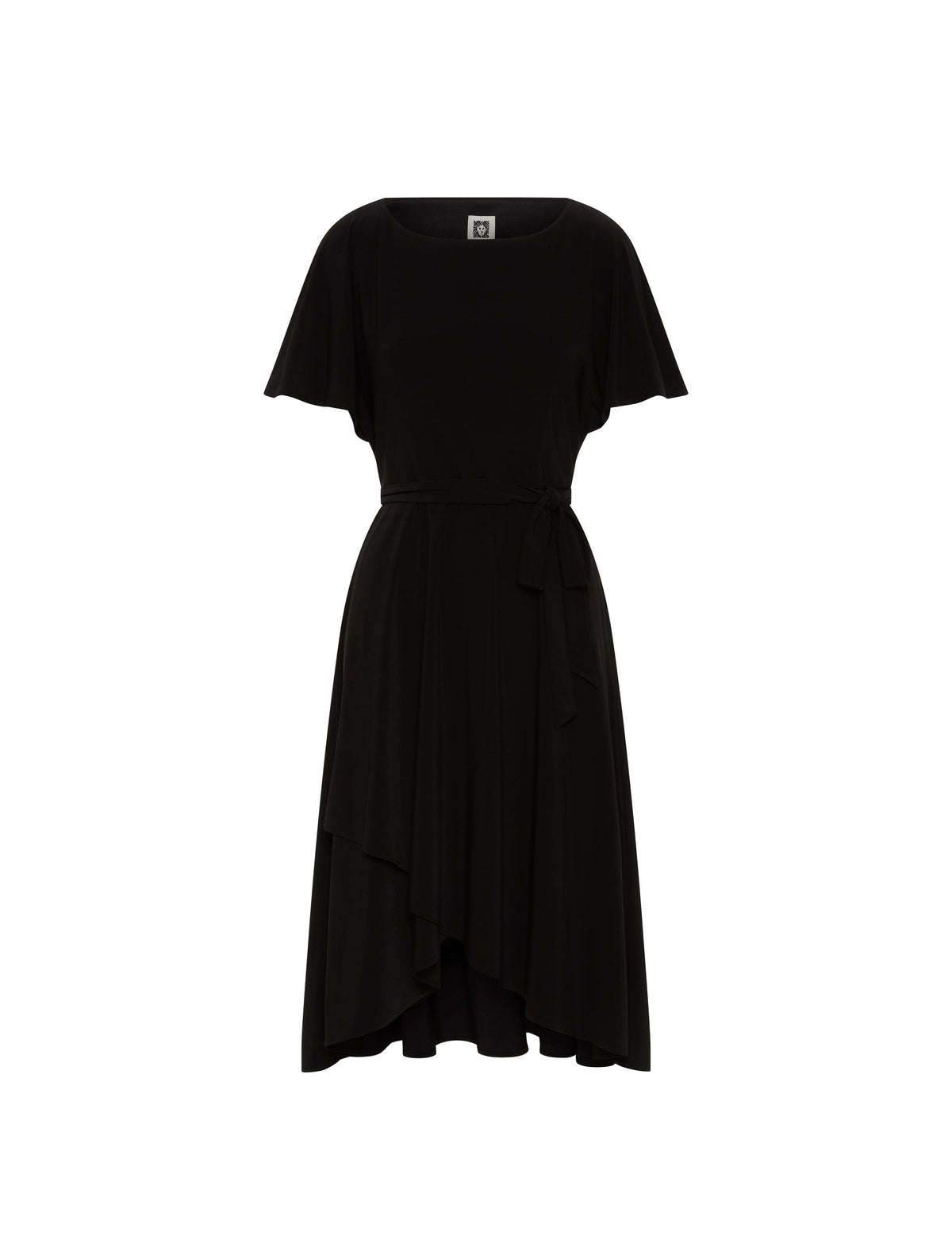 Anne Klein Anne Black Flutter Sleeve Sash Dress- Sale