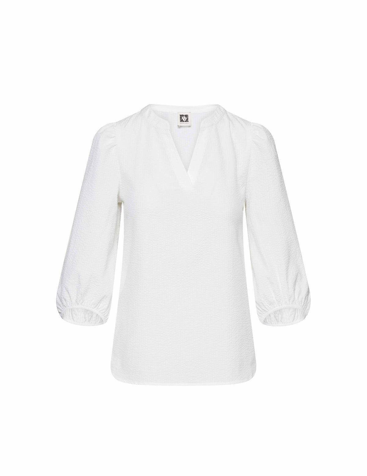 Anne Klein White Split Neck High Low Blouse- Sale