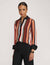 Anne Klein Poppy Combo Striped Covered Placket Oxford- Sale