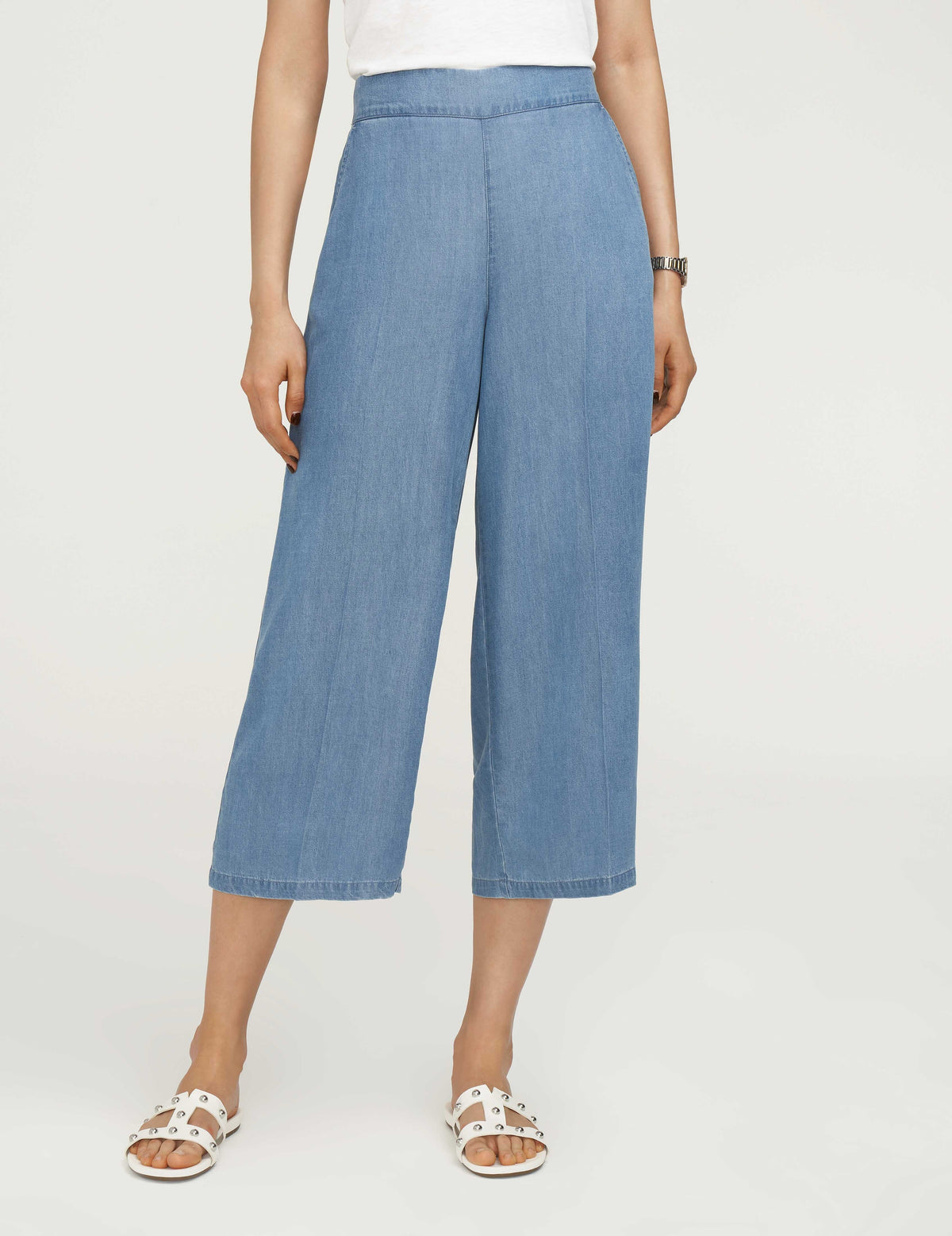 Anne Klein  Tencel Denim Cropped Pant- Sale