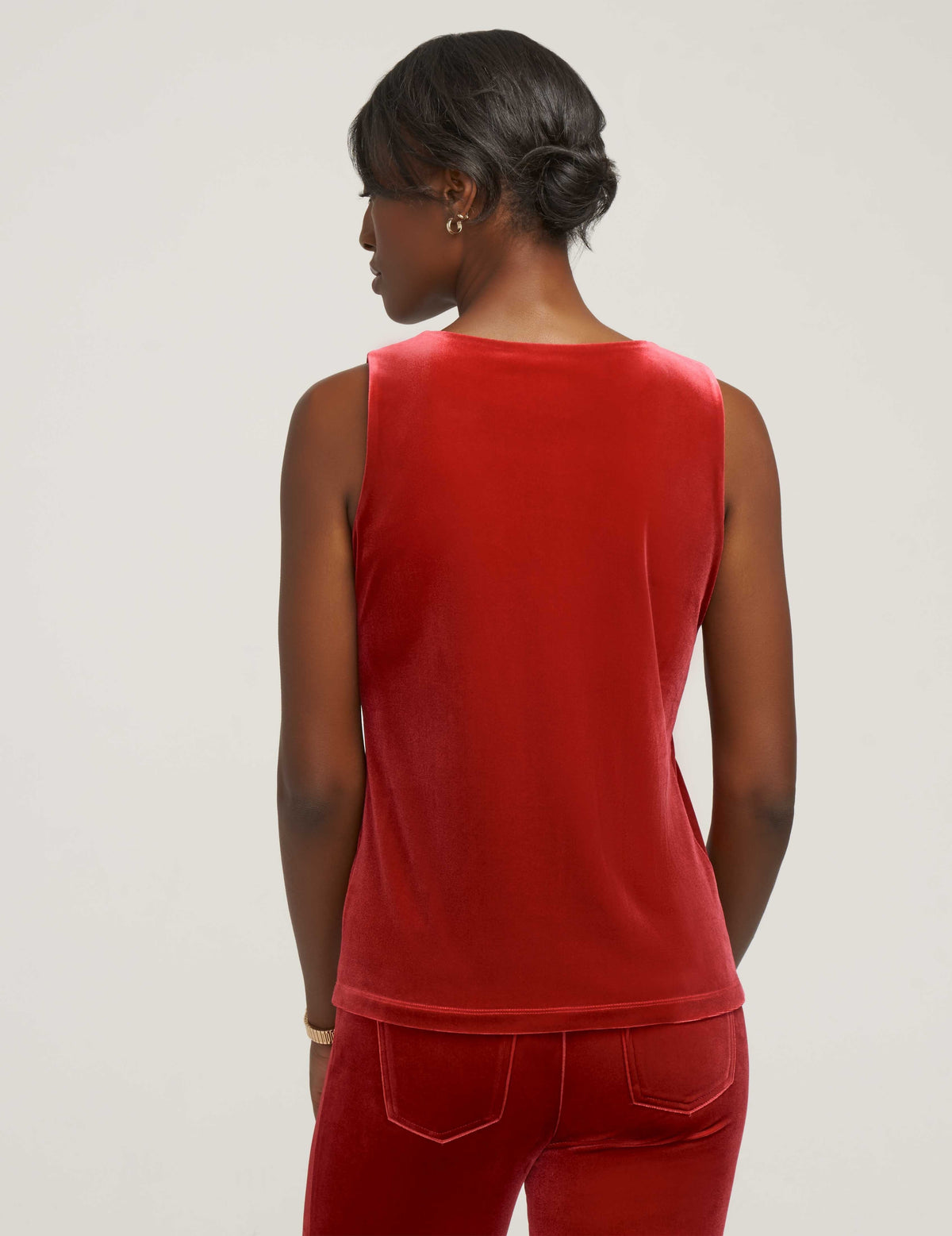 Anne Klein  Velour V-Neck Stretch Tank- Sale