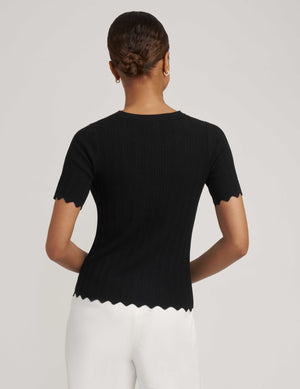 Anne Klein  Varigated Rib Short Sleeve Top- Sale