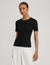 Anne Klein  Varigated Rib Short Sleeve Top- Sale