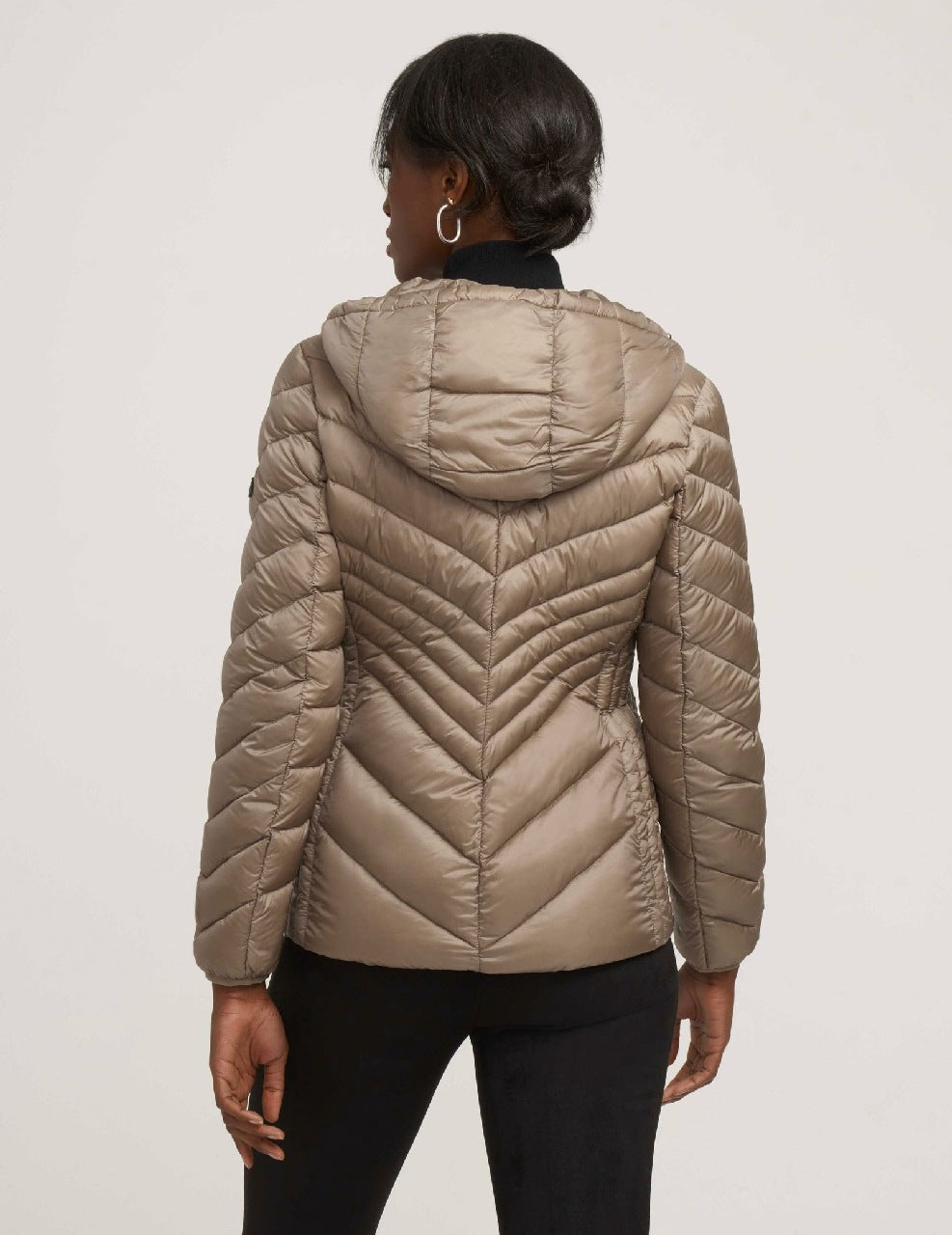 Anne Klein  Chevron Packable Puffer Jacket