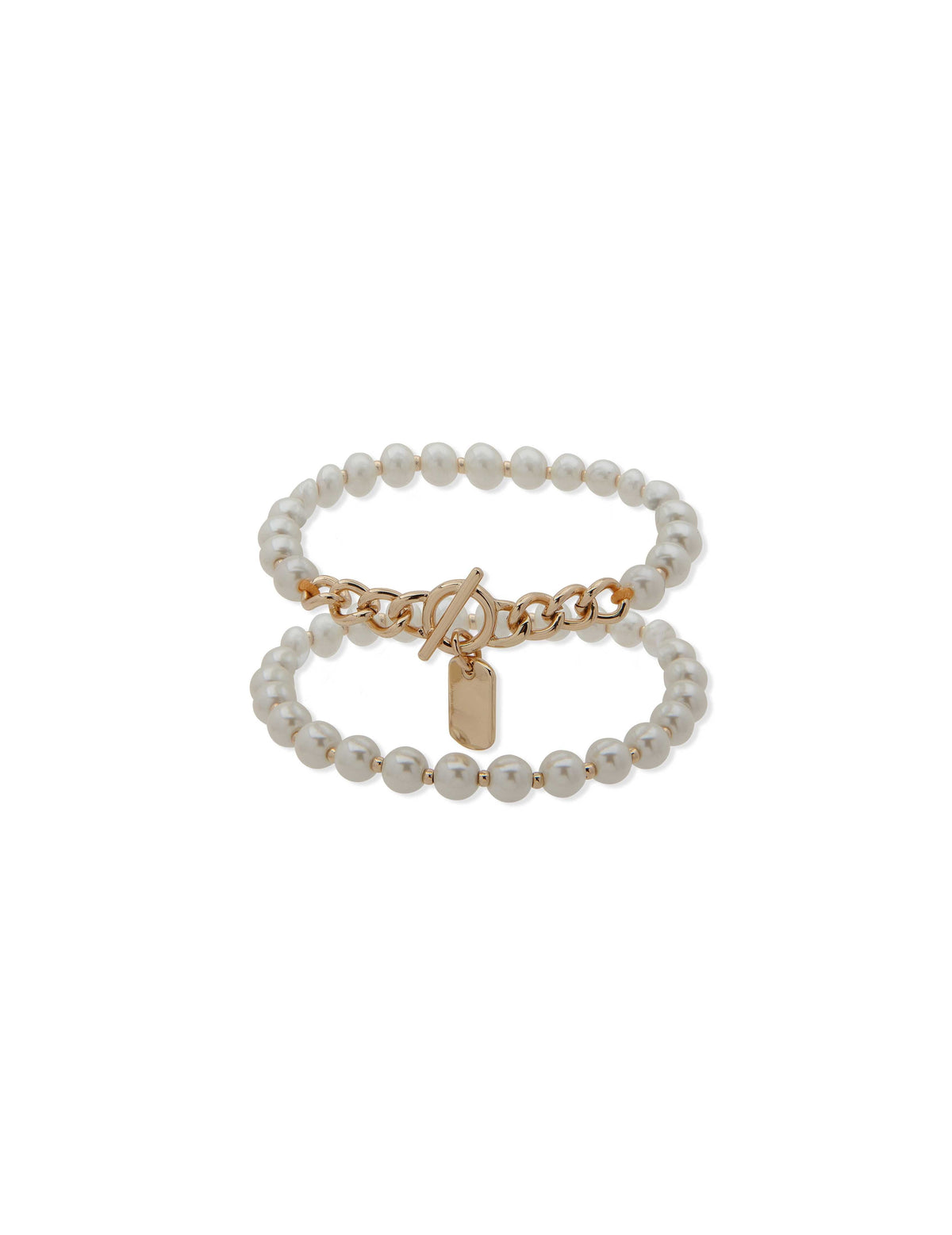 Anne Klein Gold-Tone Faux Pearl Stretch Bracelet Set