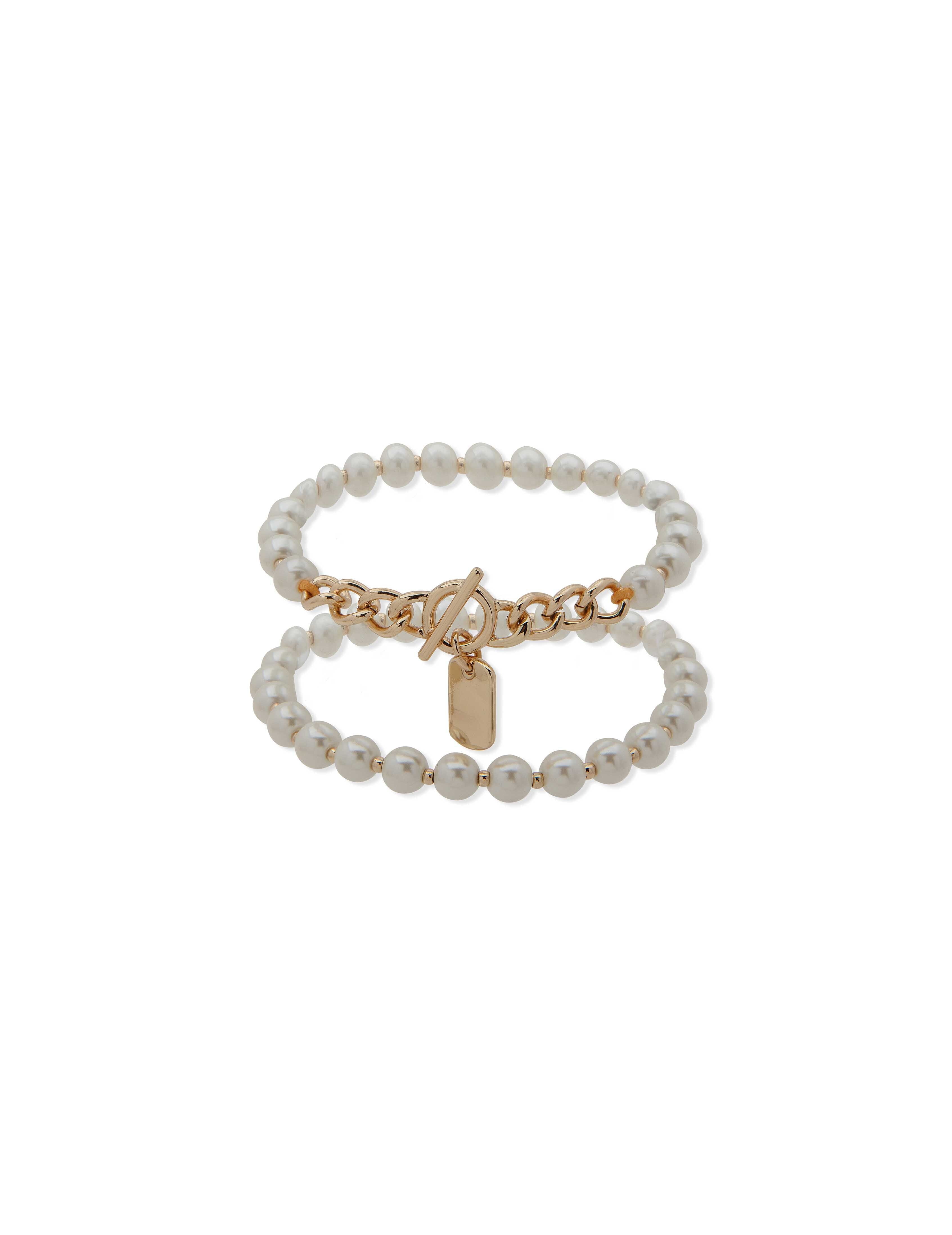 Faux Pearl Stretch Bracelet Set | Anne Klein