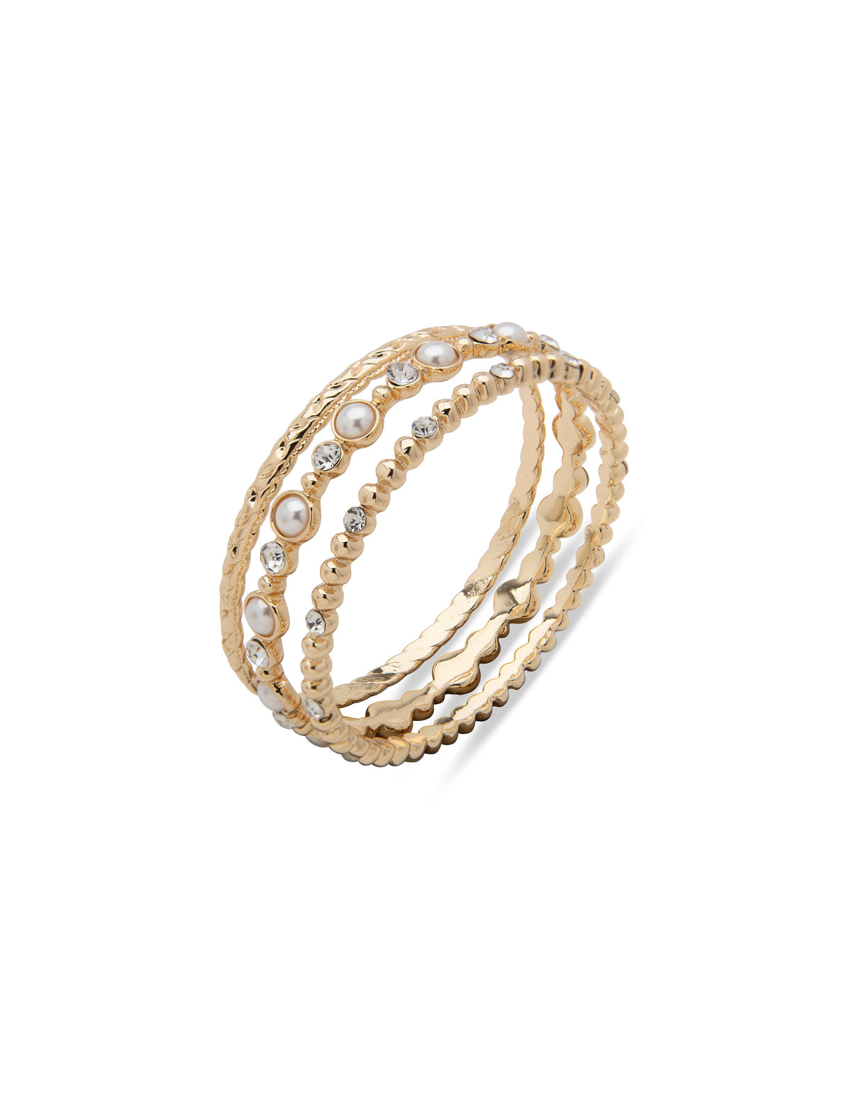 Anne Klein Gold-Tone Bracelet Bangle Set in Gift Box