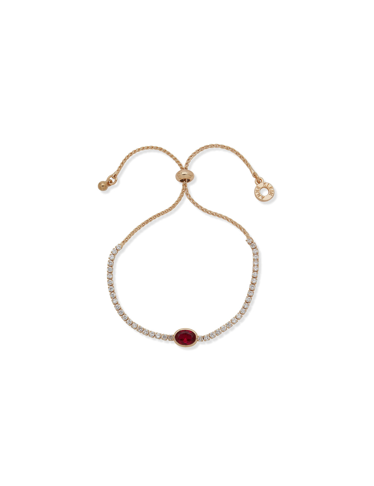 Anne Klein Gold Tone Oval Slider Bracelet