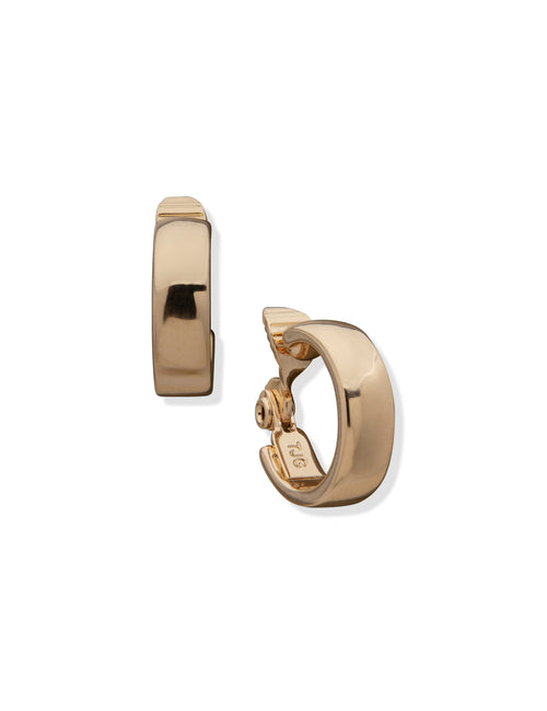 Anne Klein Gold-Tone Gold-Tone Clip Hoop Earrings