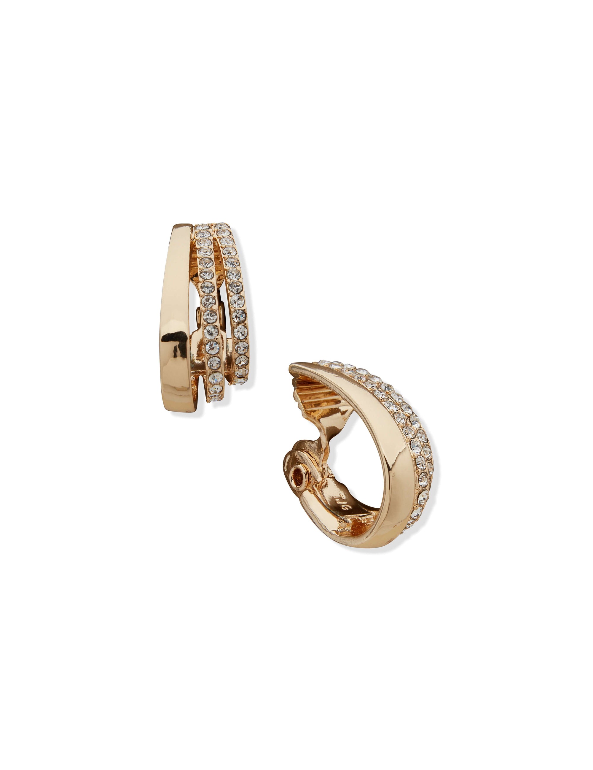 Anne Klein Gold Tone Clip On 3 Way Hoop