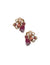 Anne Klein Gold Tone Pink Multi-Stone Flower Clip Earrings