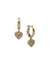 Anne Klein Gold-Tone Crystal Heart Charm Hoop Earrings