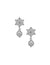 Anne Klein Silver Tone Snowflake Drop With Pearl Pierced Earrings