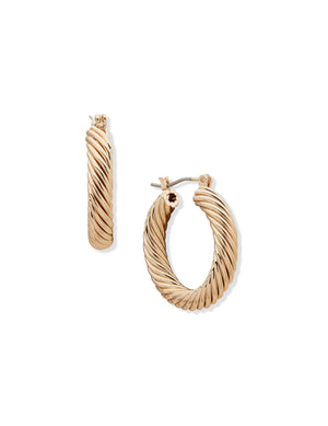 Anne Klein Gold Tone Spiral Hoop Earrings