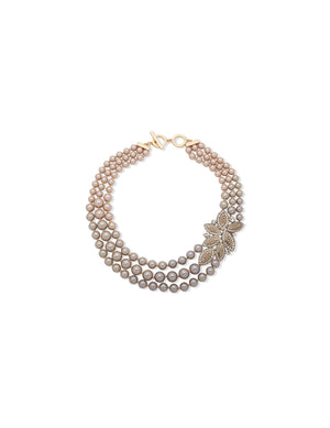Anne Klein Gold-Tone Faux Pearl Torsade Multi Row Necklace