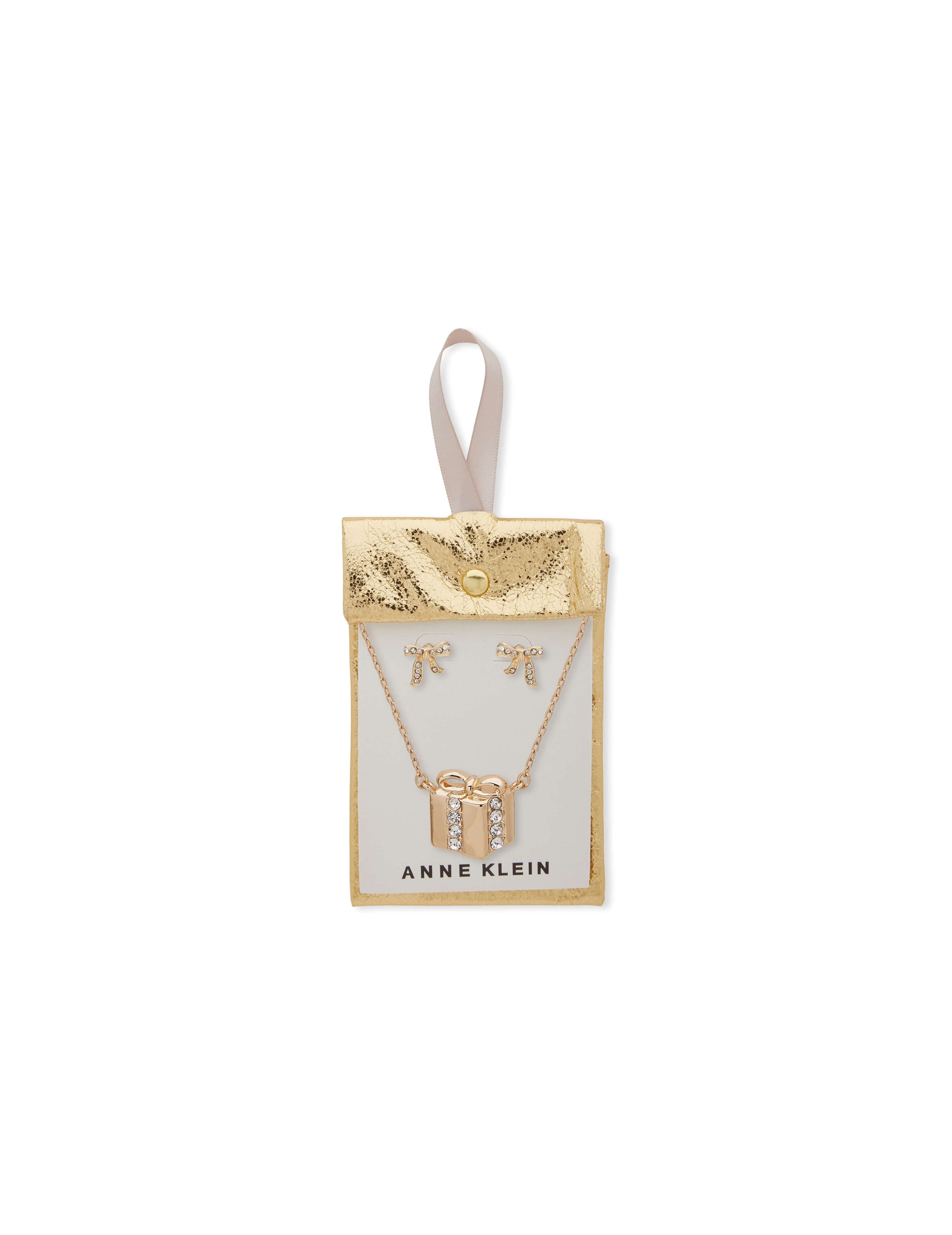 Anne Klein  Present Pendant Necklace and Earring Pouch Set