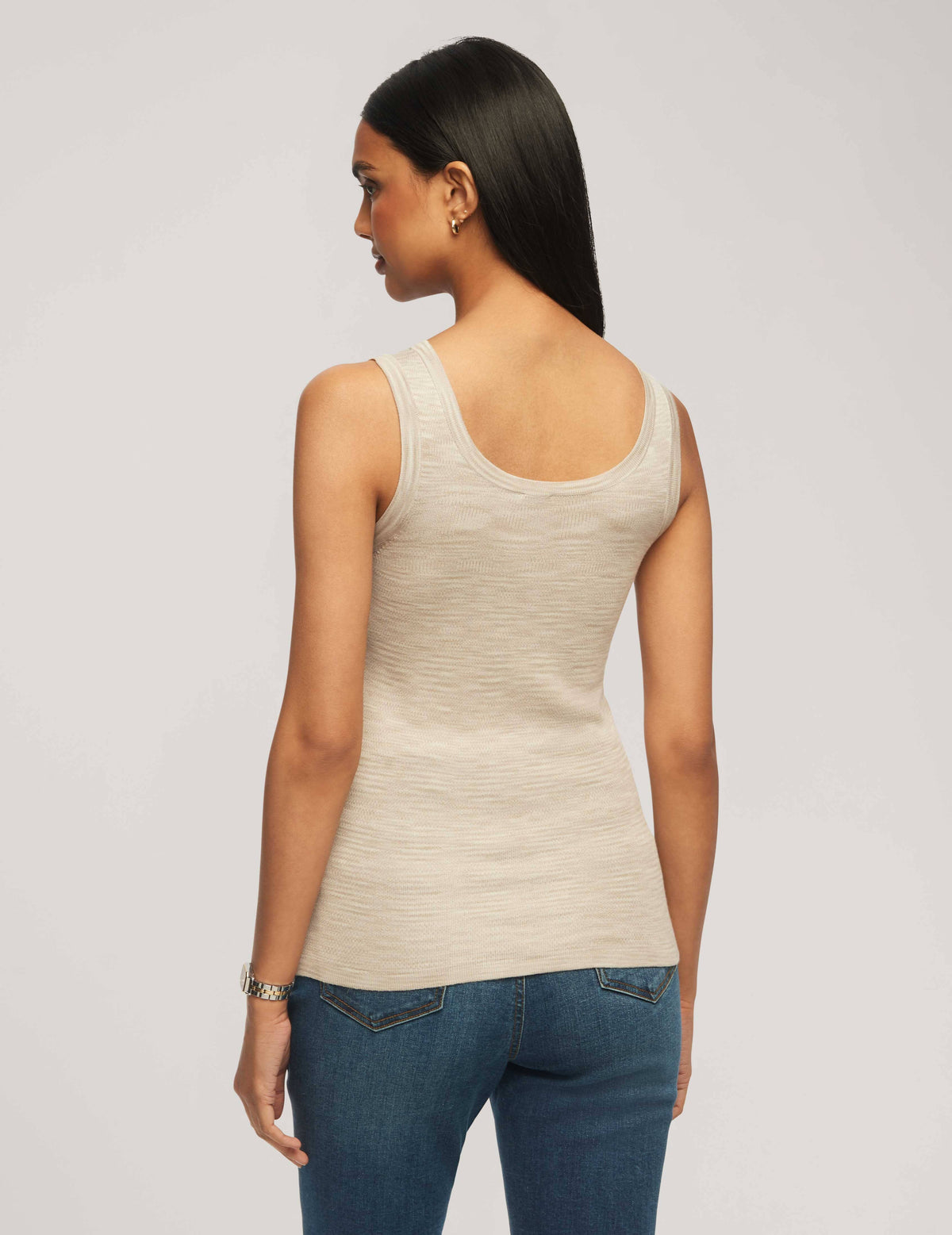 Anne Klein  Space Dye Yarn Scoop Neck Tank